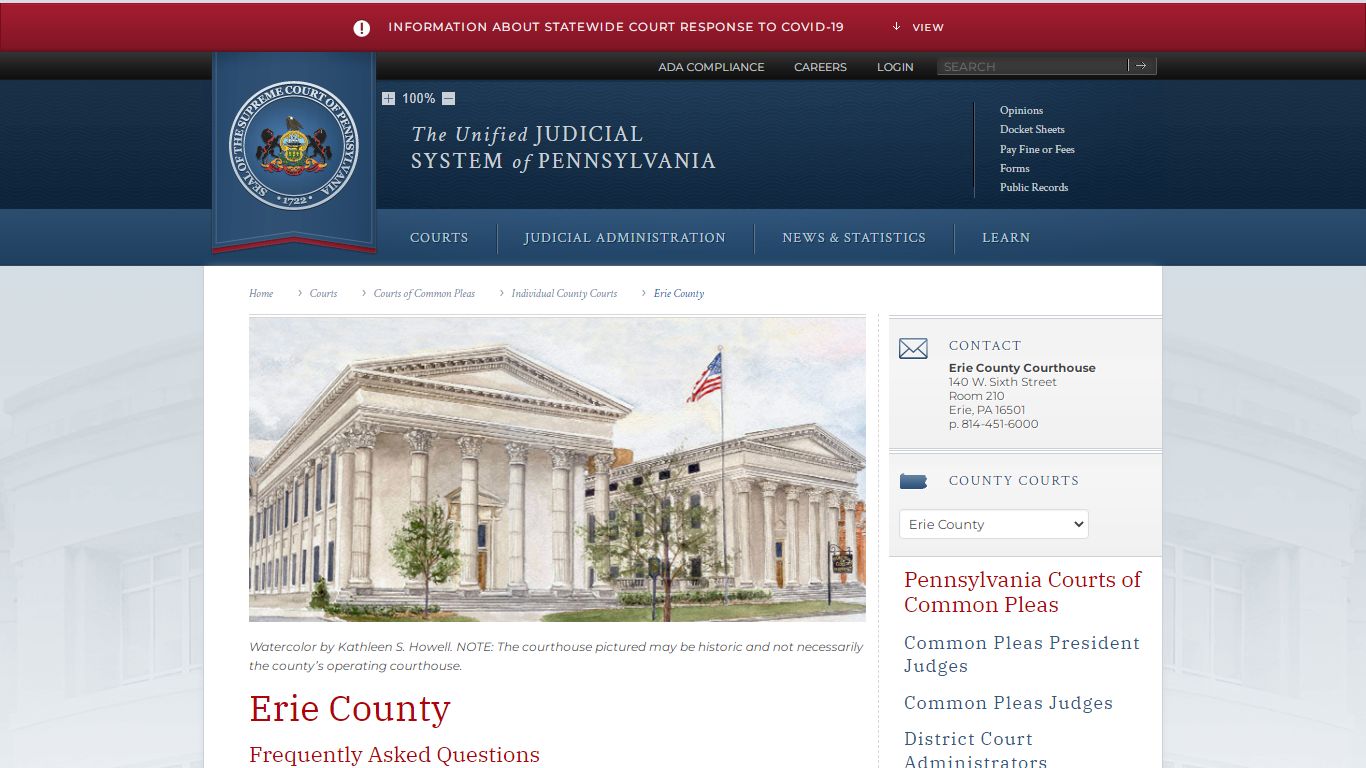 Erie County | Individual County Courts | Courts of Common Pleas ...